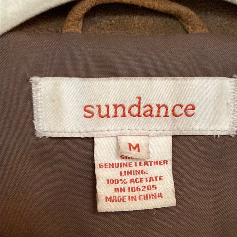 Sundance Leather Suede Peacoat Style Double Breasted Jacket sz M - Picture 13 of 13